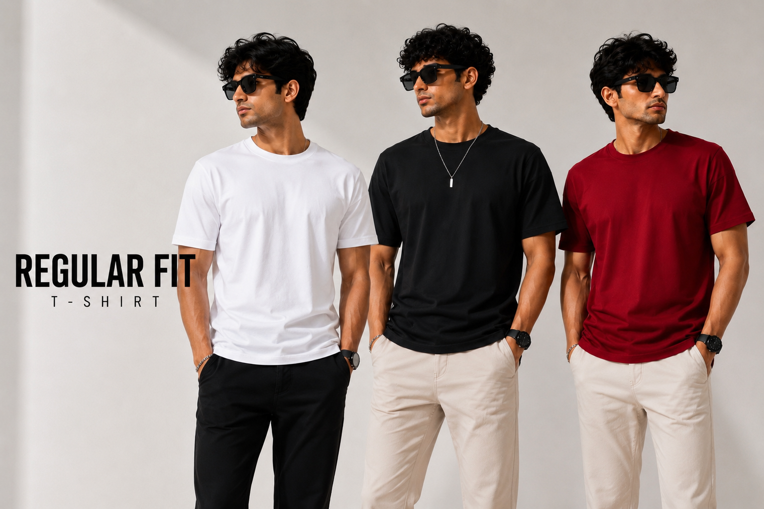 SOLID REFULAR FIT TSHIRT