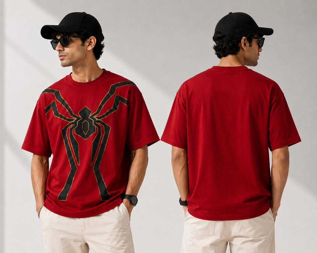 SPIDER MEN OVERSIZED PRINTED T SHIRT